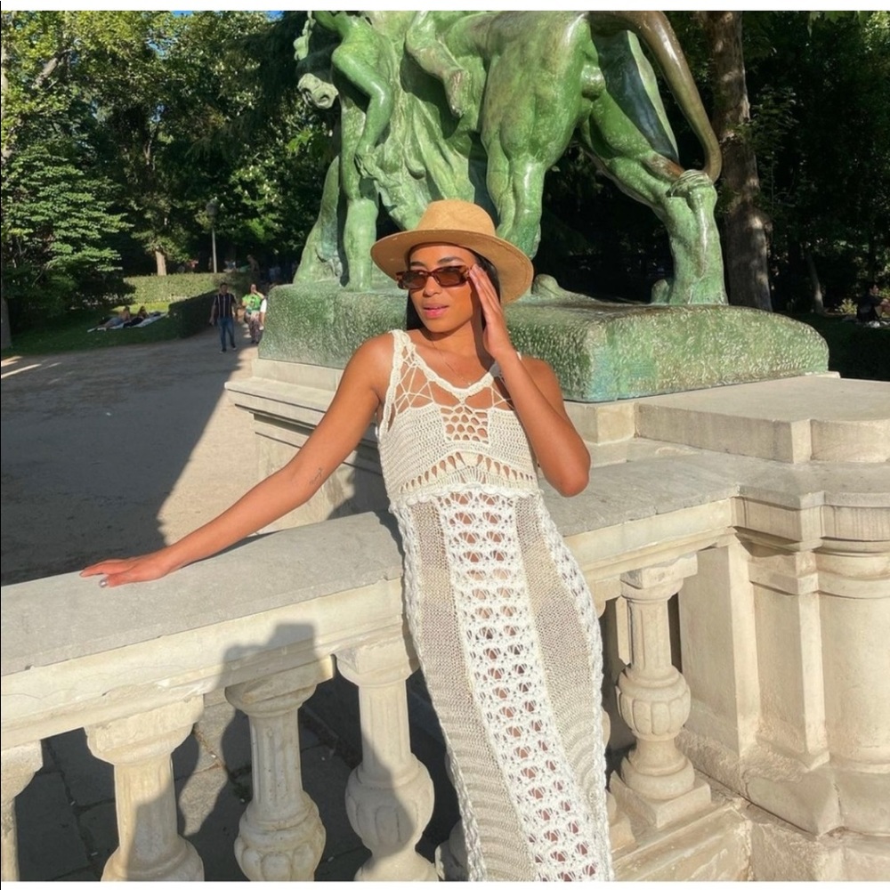 NWT ZARA LIMITED EDITION OPEN WORK CROCHETED KNIT DRESS - Picture 9 of 11